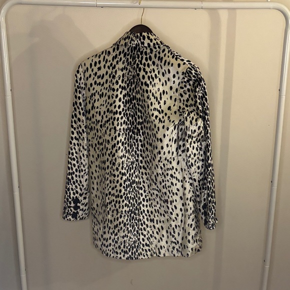 Free People Black and White Spotted Trench Coat - Picture 3 of 3